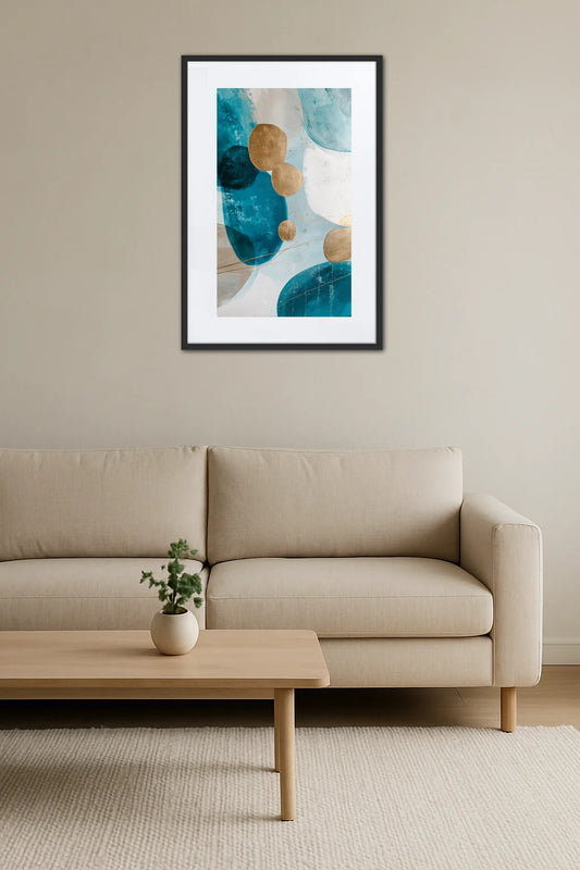 Tableau Moderne Bleu Canard