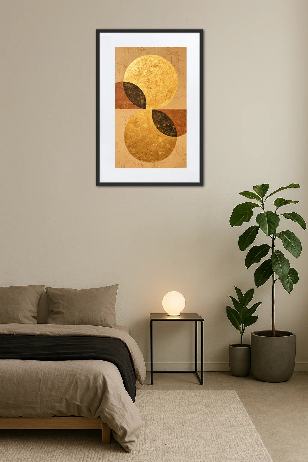 Tableau Moderne Doré
