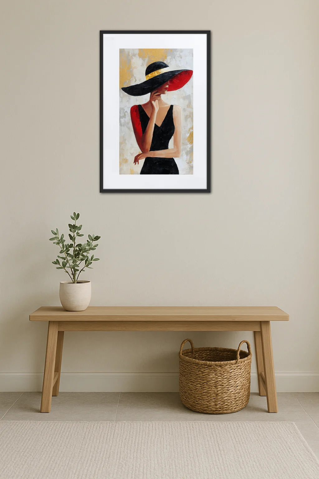 Tableau Moderne Femme Au Chapeau