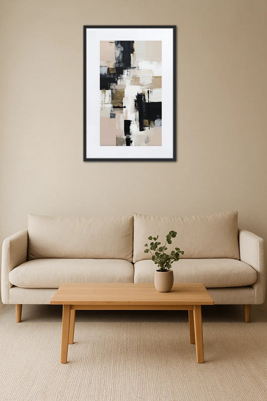 Tableau Moderne Noir Et Beige