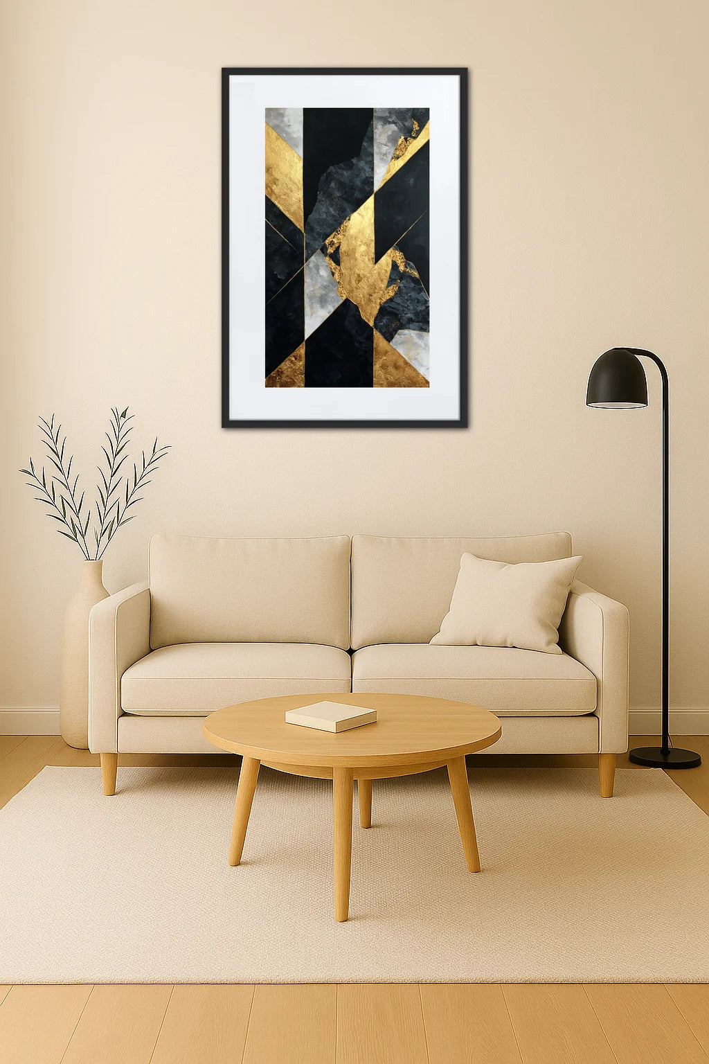 Tableau Moderne Noir Et Or