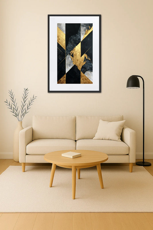 Tableau Moderne Noir Et Or