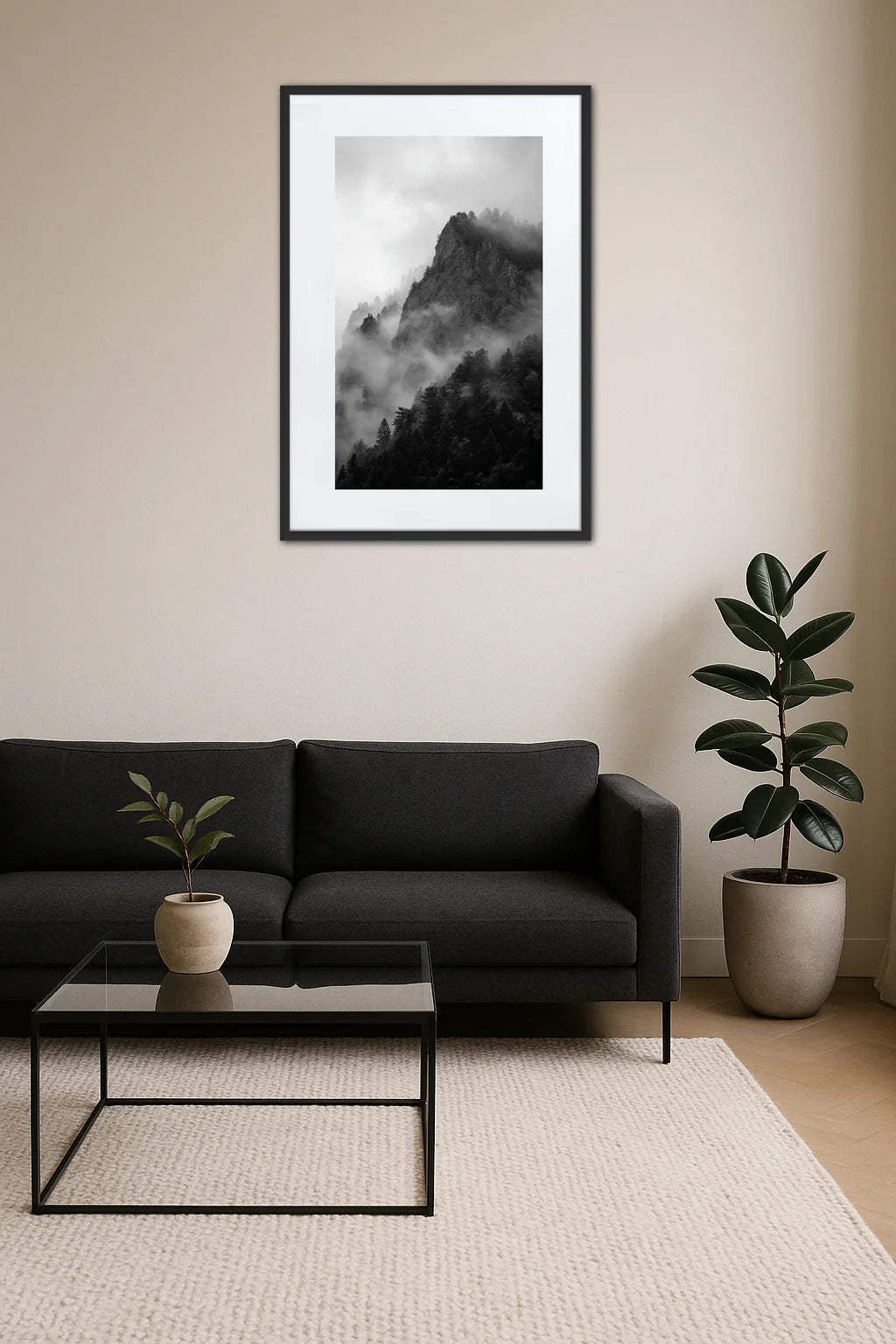 Tableau Montagne Brume