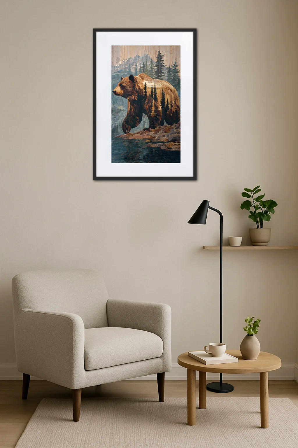 Tableau Montagne Ours