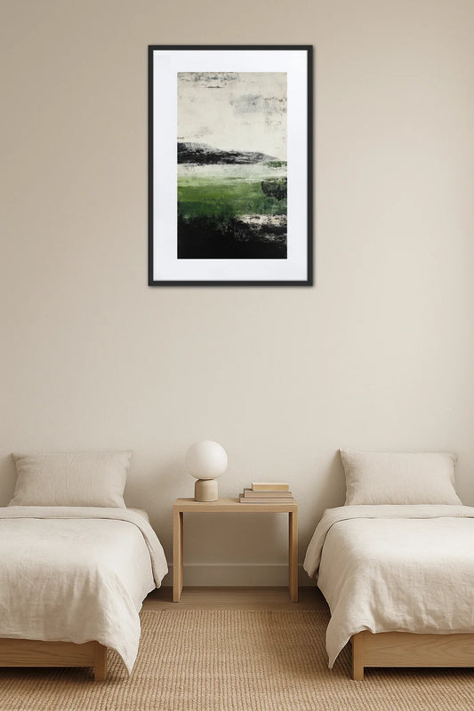 Tableau Noir Beige Vert