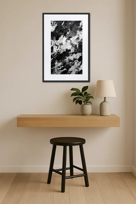 Tableau Noir Et Blanc Acrylique