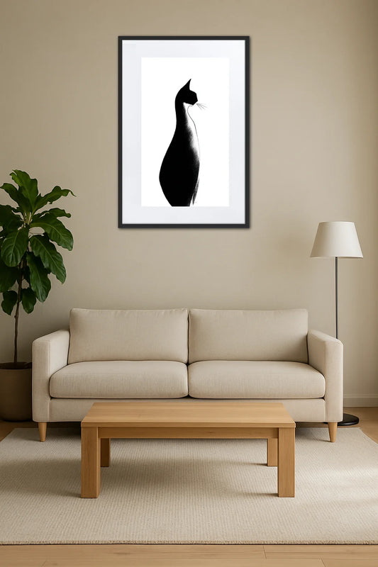 Tableau Noir Et Blanc Chat