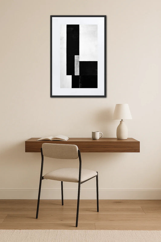 Tableau Noir Et Blanc Géométrique