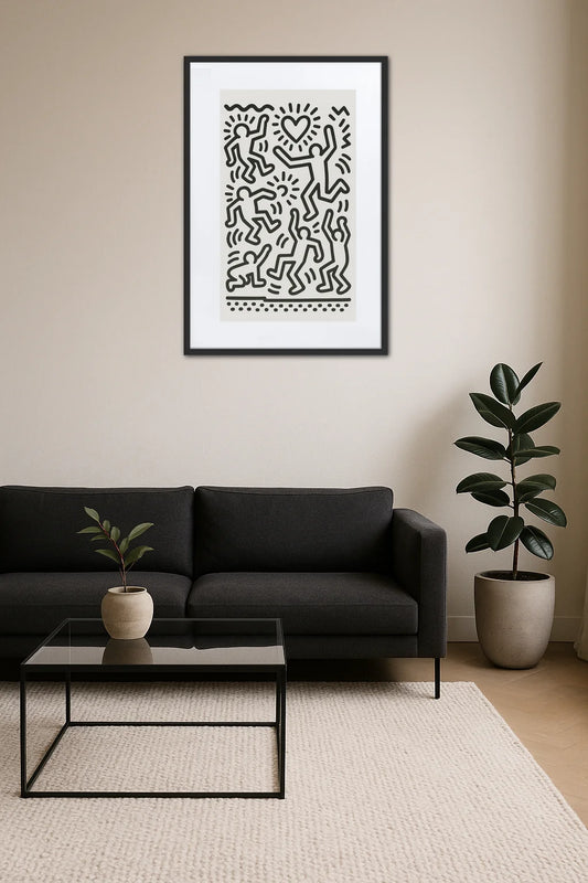 Tableau Noir Et Blanc Keith Haring