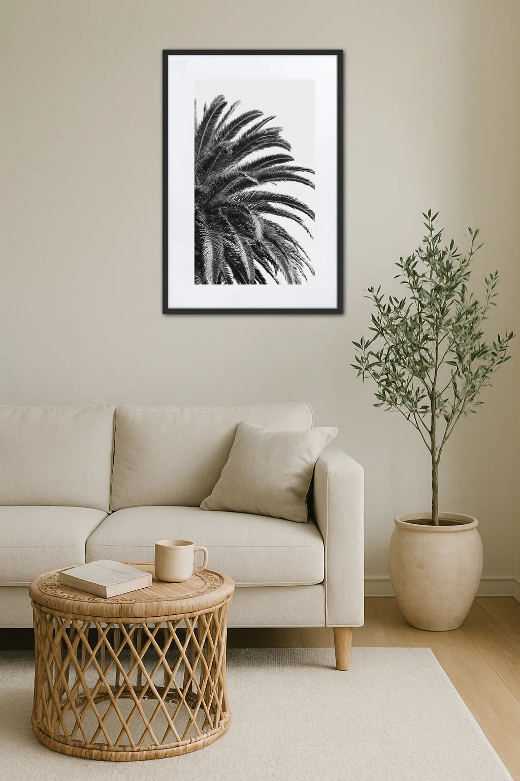Tableau Noir Et Blanc Palmier