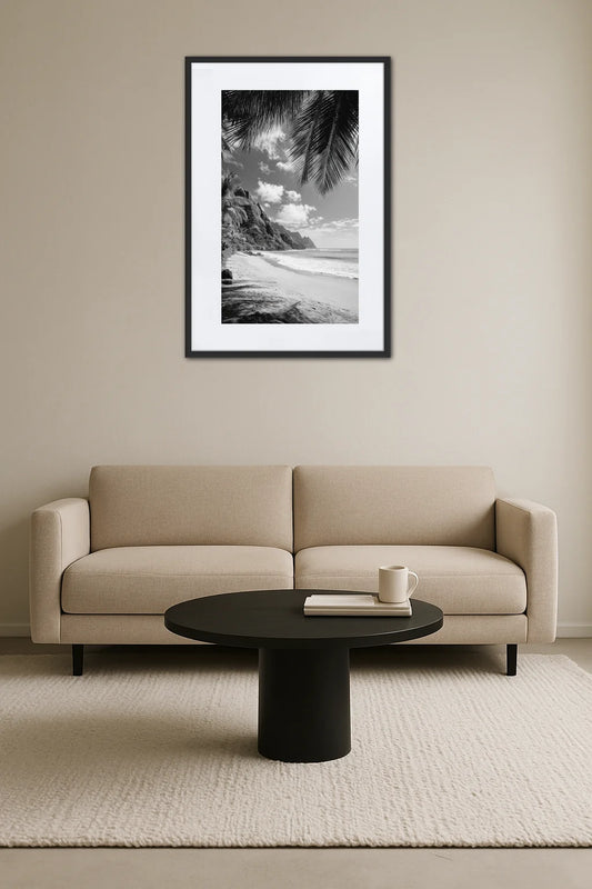 Tableau Noir Et Blanc Plage