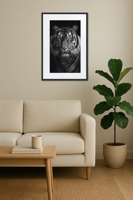 Tableau Noir Et Blanc Tigre