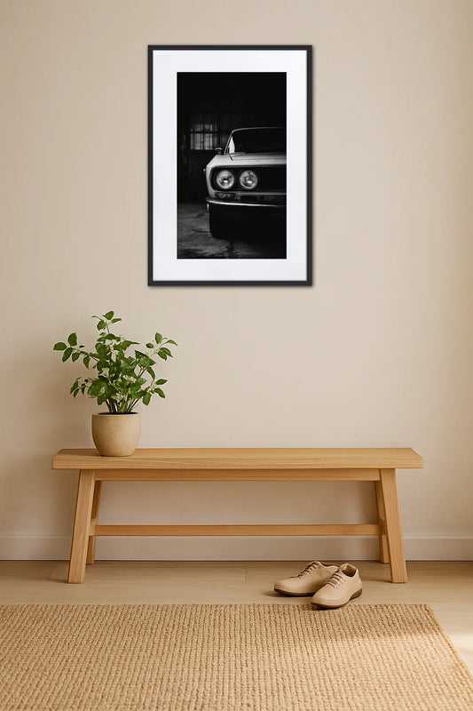 Tableau Noir Et Blanc Voiture