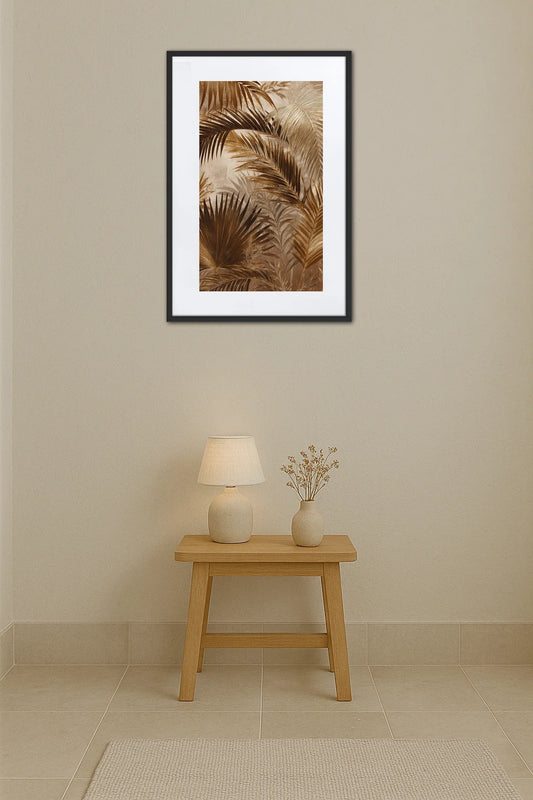Tableau Palmier Beige
