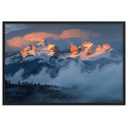 Tableau paysage montagne neige