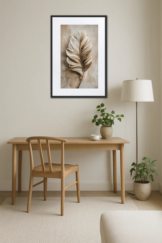 Tableau Plume Beige