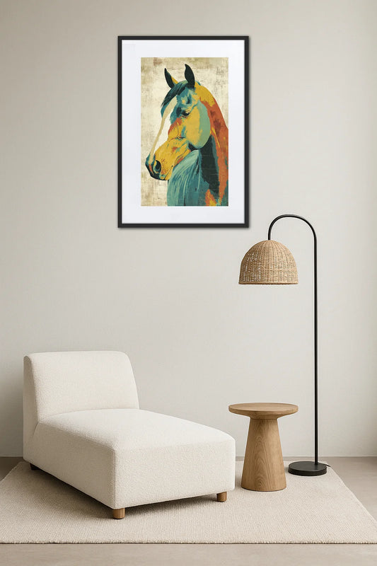Tableau Pop art Cheval Vintage