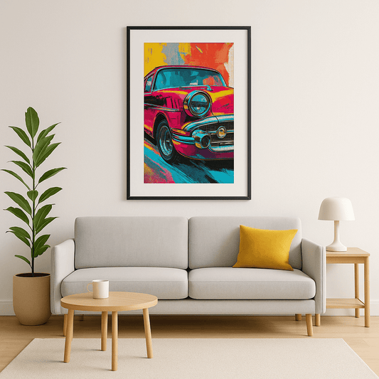 Tableau pop art voiture