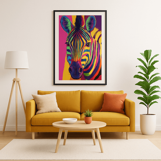 Tableau Pop Art Zèbre