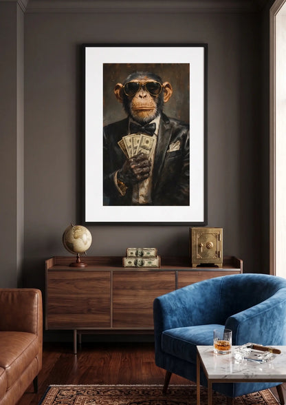 Tableau Singe Argent