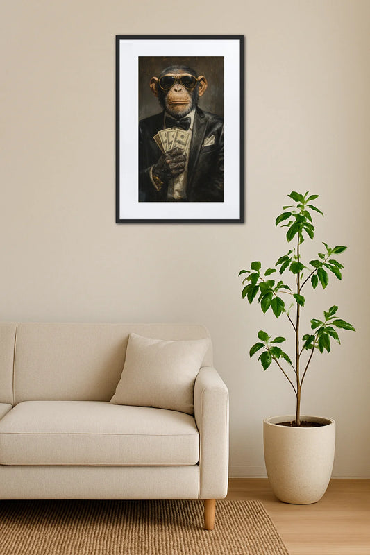 Tableau Singe Argent