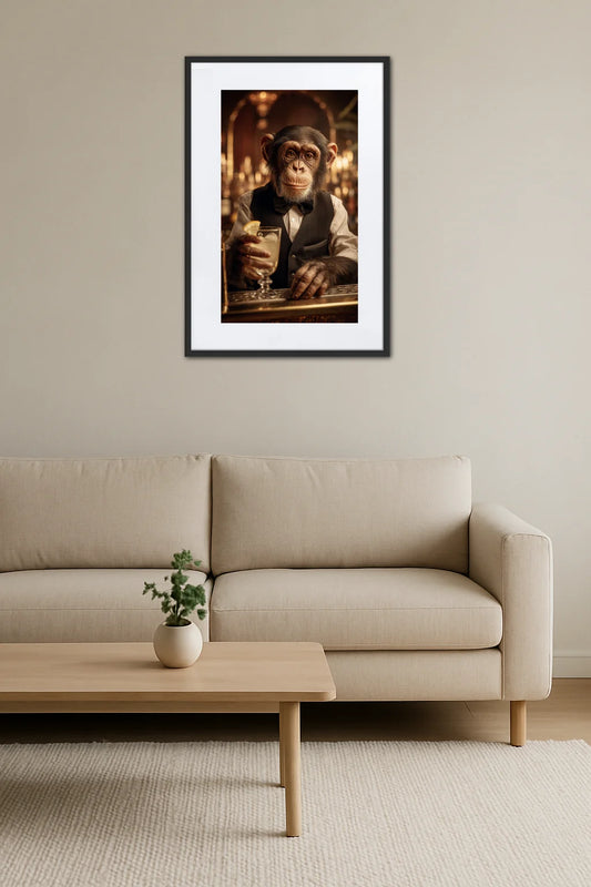 Tableau Singe Au Bar
