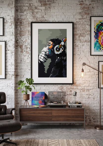 Tableau Singe Avec Casque