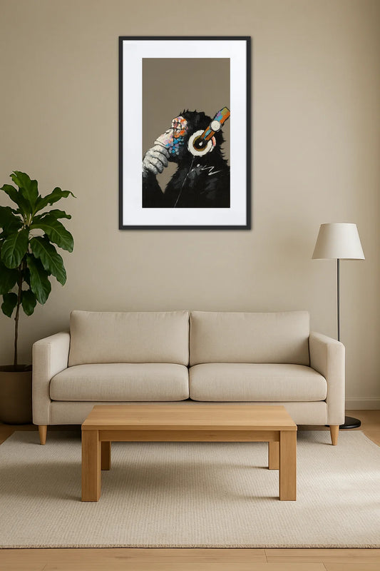 Tableau Singe Avec Casque