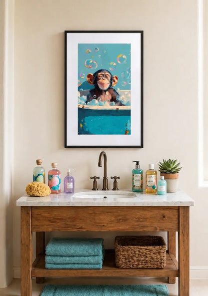 Tableau Singe Baignoire