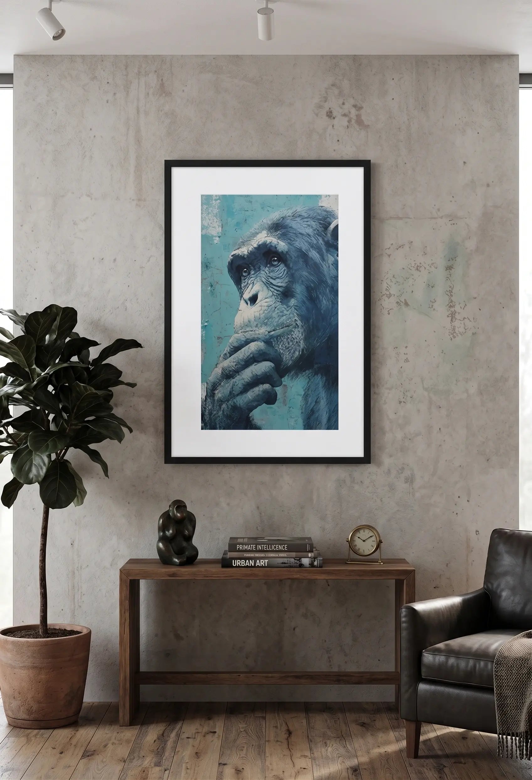 Tableau Singe Bleu