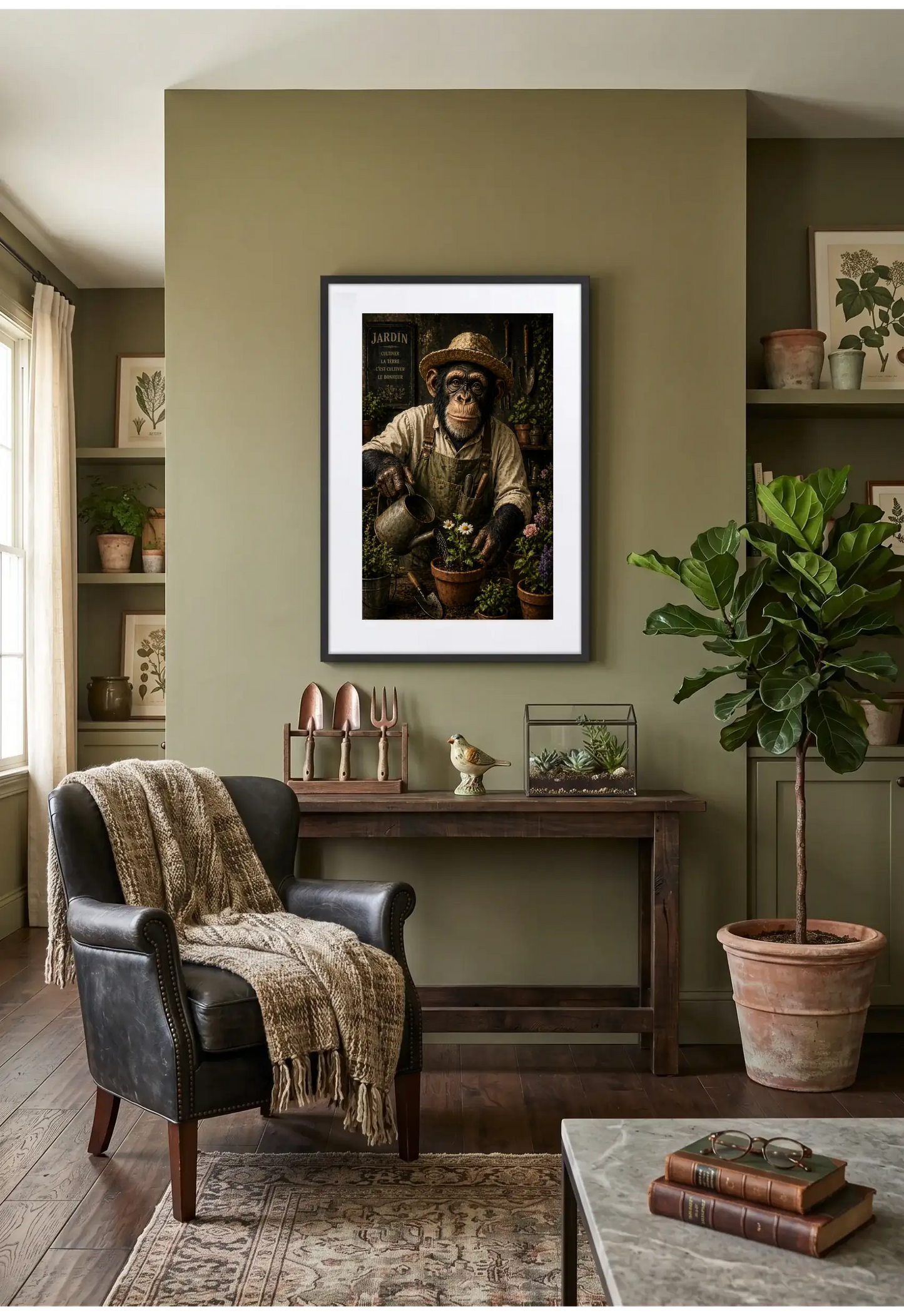 Tableau Singe Jardinier