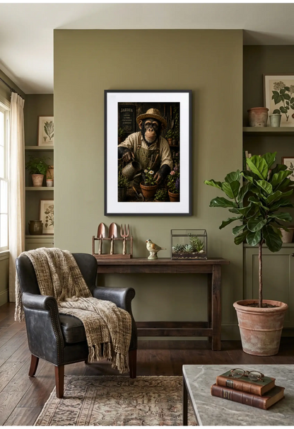 Tableau Singe Jardinier
