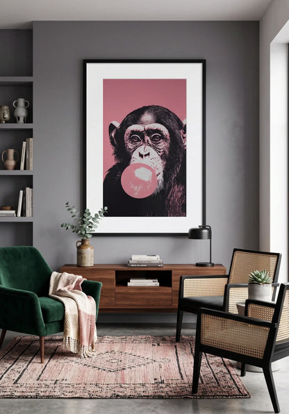 Tableau Singe Pop Art Chewing-gum