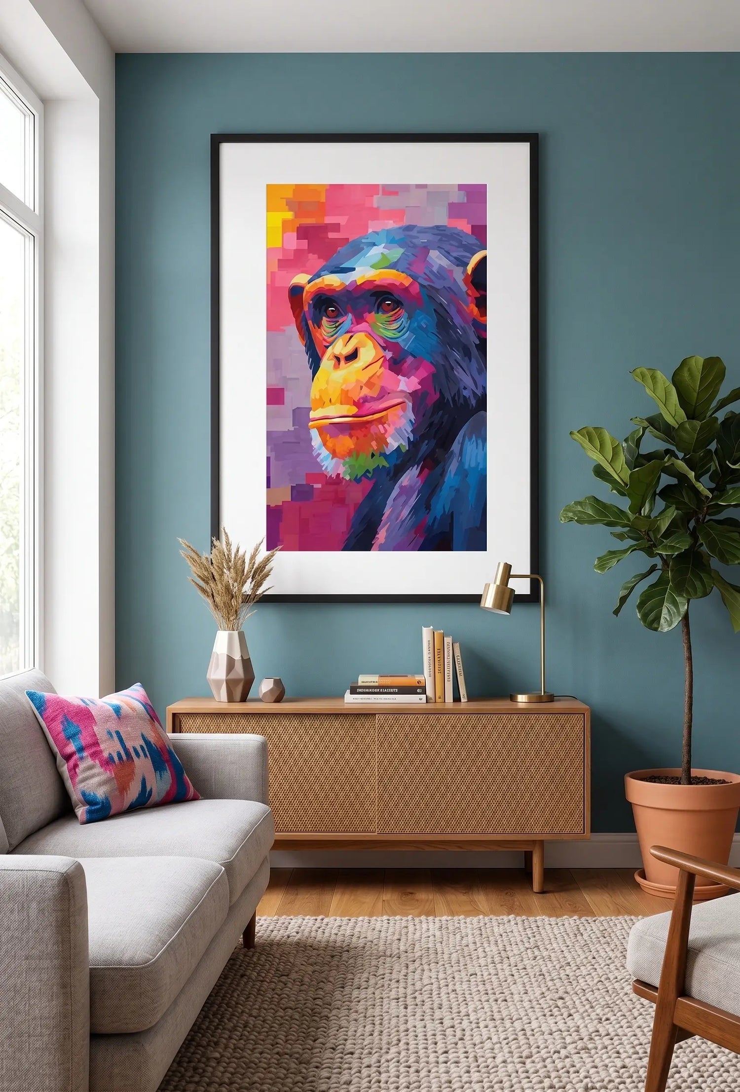 Tableau Singe Pop Art Coloré