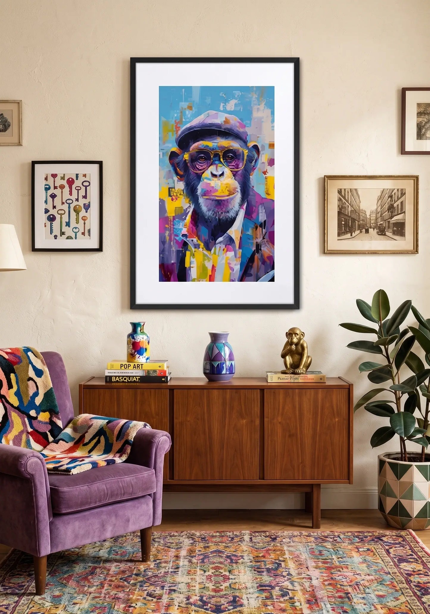 Tableau Singe Pop Art Lunettes
