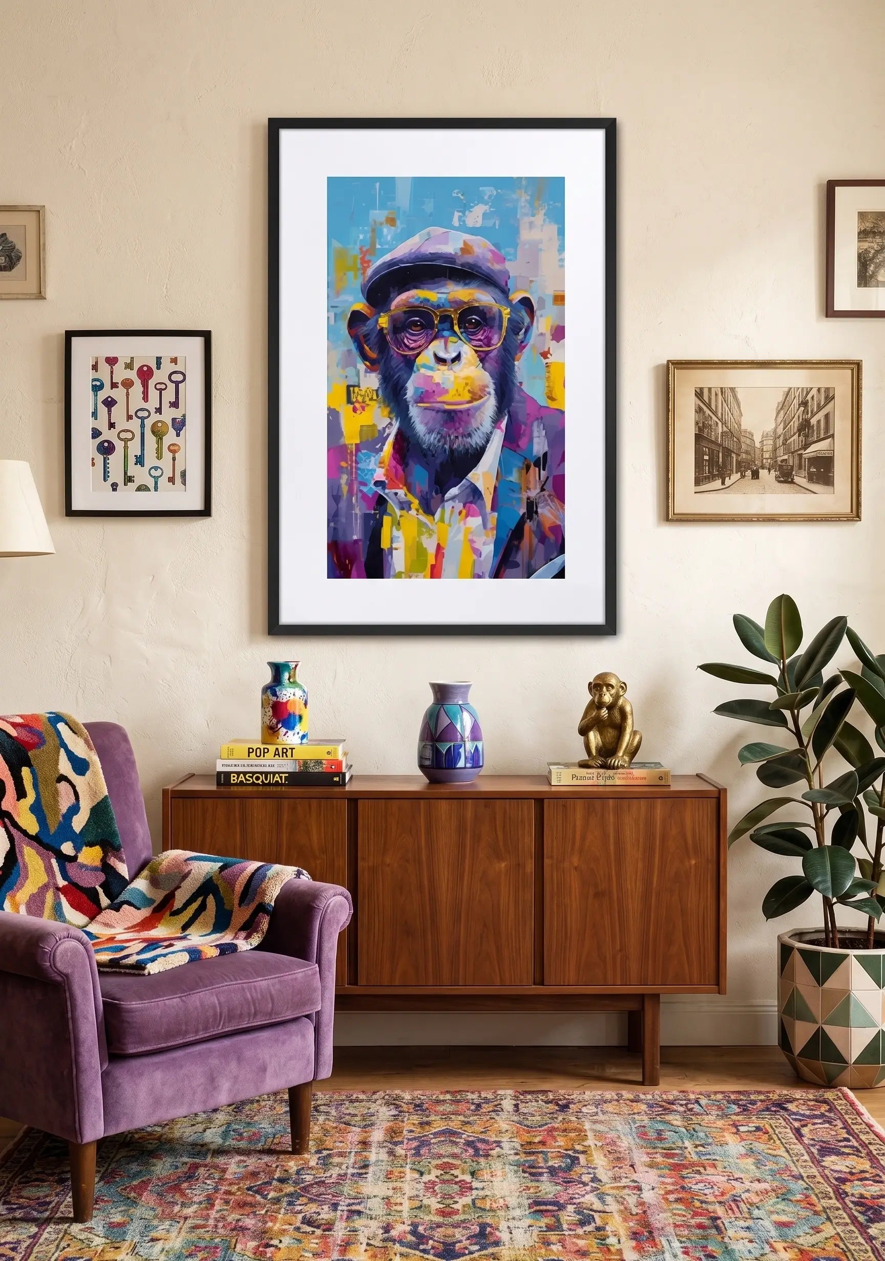 Tableau Singe Pop Art Lunettes
