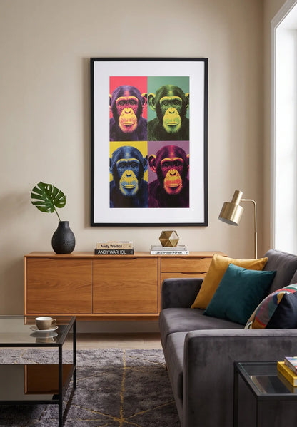 Tableau Singe Pop Art Répétition