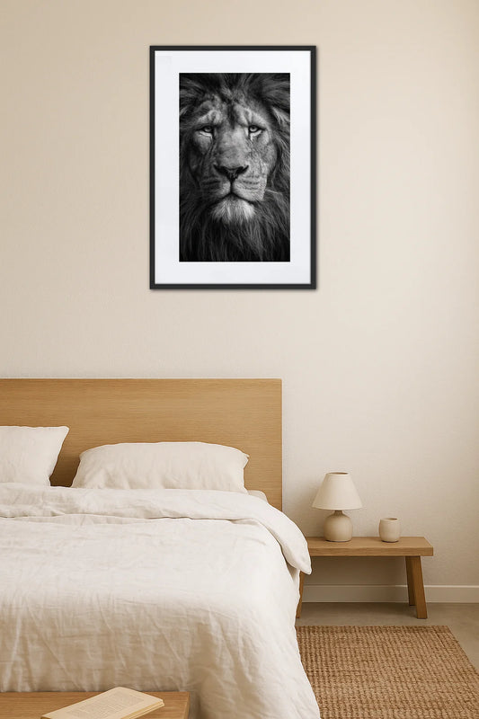 Tableau Tete De Lion Noir Et Blanc