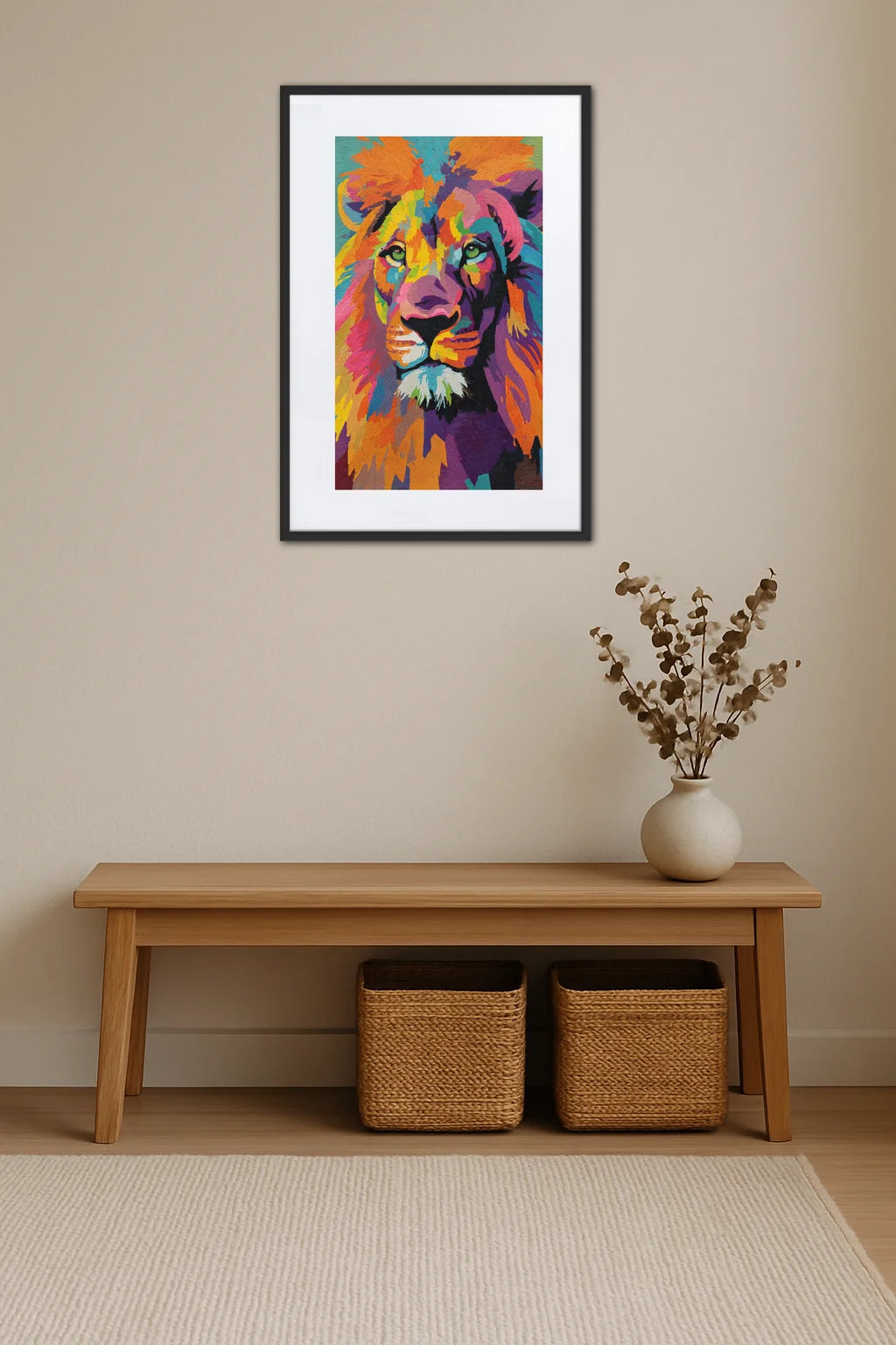 Tableau Tete De Lion Pop Art