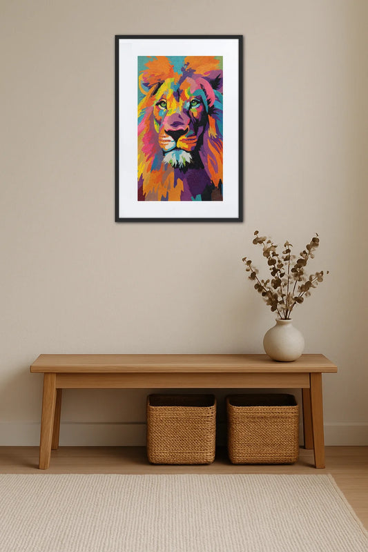 Tableau Tete De Lion Pop Art