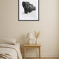 Tableau Elephant Troupeau en Noir et Blanc 