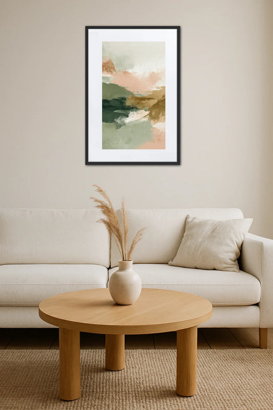 Tableau Vert Rose Beige