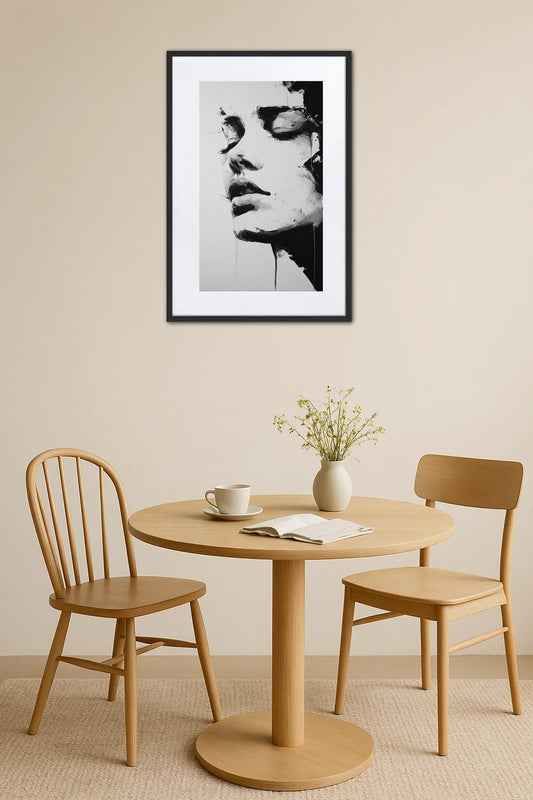 Tableau Visage Abstrait Noir Et Blanc