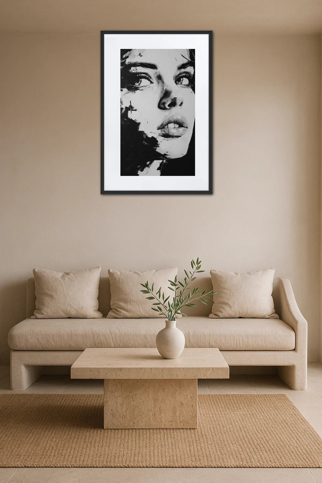 Tableau Visage Femme Noir Et Blanc
