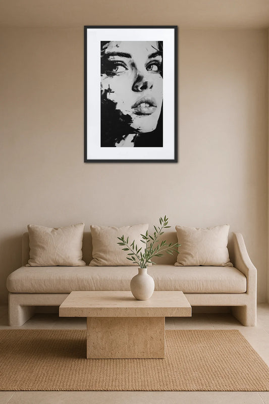 Tableau Visage Femme Noir Et Blanc
