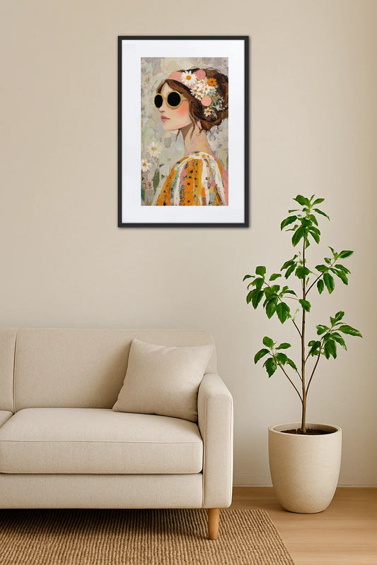 Tableau Visage Fleur