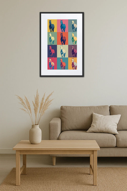 Tableau Warhol Cheval Pop Art