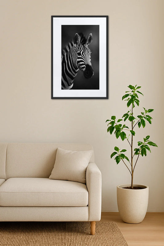 Tableau Zèbre Noir Et Blanc