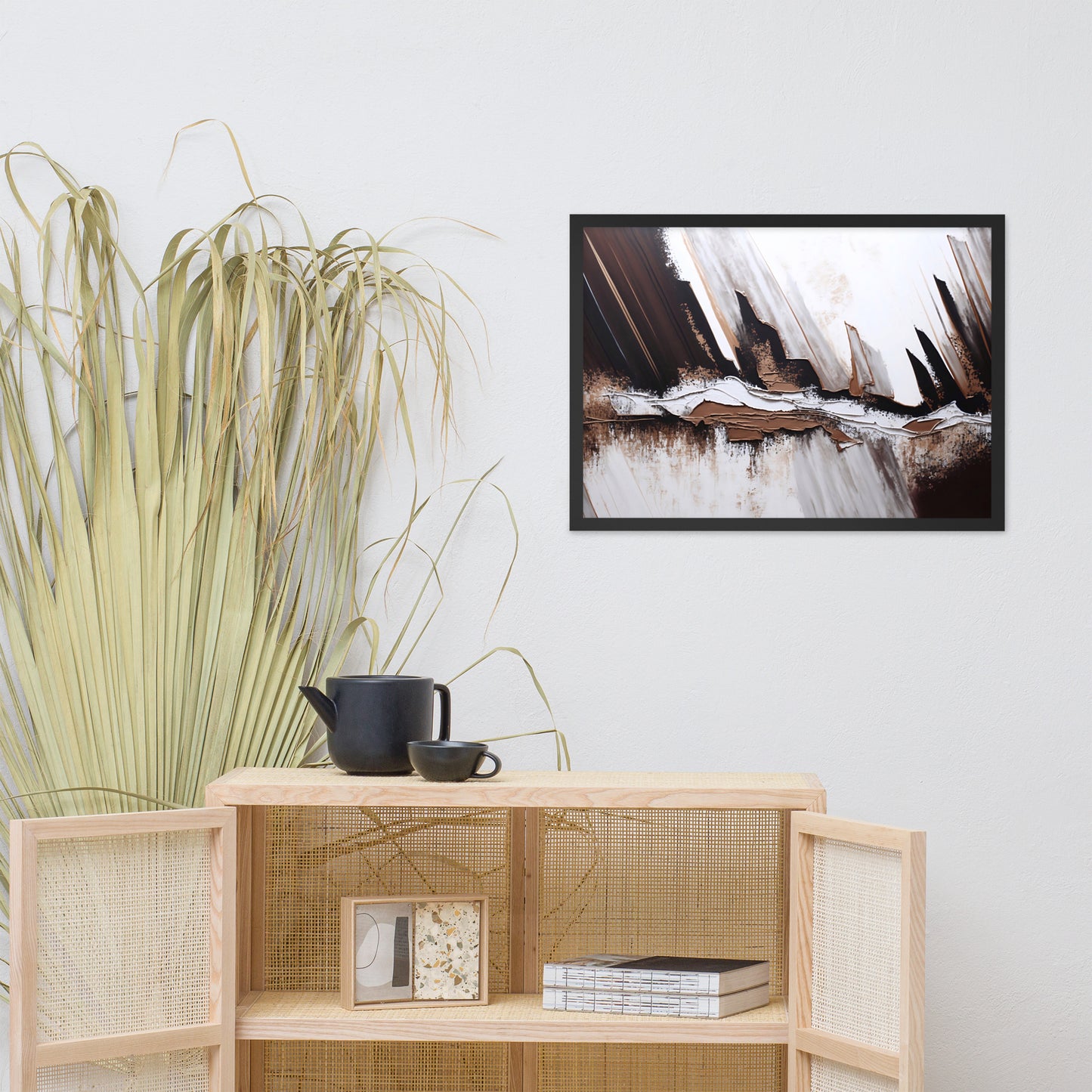 Tableau Abstrait Marron Gris