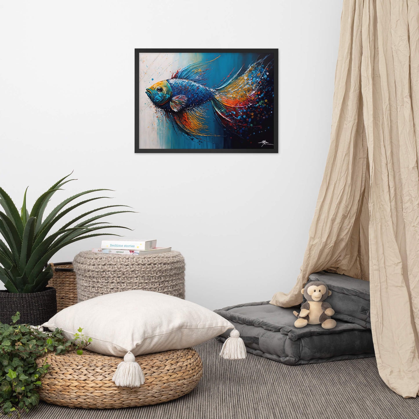 Tableau Abstrait Poisson